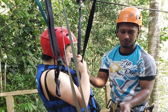 Combo Zipline & Waterfalls - Waterfall number 7 and the zipline cables: where adrenaline becomes the main event