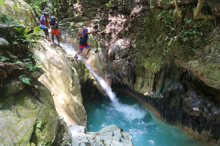Damajagua: Waterfalls with Lunch Buffet - Pickup, bilingual guides, and the safety gear you wear