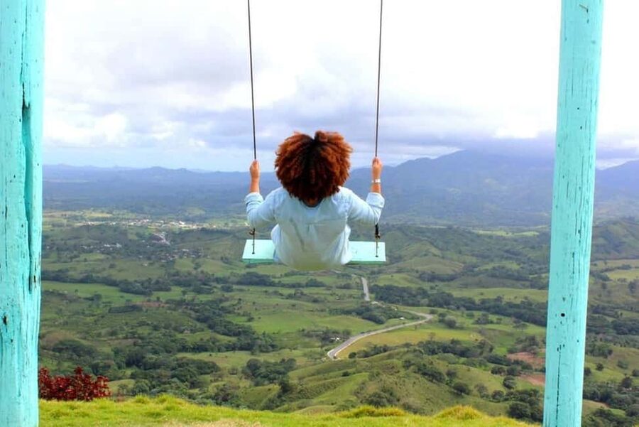 From Punta Cana: Redonda Mountain & Emerald Coast Tour - At the top: panoramas, the swing, and the photo energy