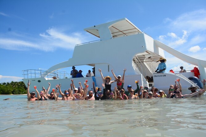 Private Catamaran with Sound system, Slide, Open bar & Snorkeling - Meeting point and timing for 3 hours that feel like more