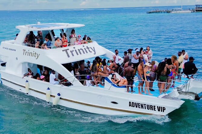 Punta Cana Hip Hop Party Boat with Open Bar <em>Adults Only – Key Highlights You’ll Care About’ /></p>
<ul>
<li><strong>Adults-only party energy</strong> with a DJ lineup focused on urban and island sounds</li>
<li><strong>Open bar included</strong>, plus snacks and fresh tropical fruit onboard</li>
<li><strong>Swim and snorkel stop</strong> in clear Caribbean water with safety gear available</li>
<li><strong>Dolphins Island photo moments</strong> while the boat cruises past</li>
<li><strong>Sandbar dance party</strong> with drinks and games while anchored in shallow water</li>
<li><strong>Group size stays manageable</strong>, with a maximum of 120 people</li>
</ul>
<div class="twil" style="margin: 20px 0; padding: 15px 0;"><p>The rest of the Punta Cana adventure list</p><ul style="margin: 10px 0; padding: 0; list-style: none; display: grid; grid-template-columns: repeat(auto-fill, minmax(250px, 1fr)); gap: 14px;"><li style="border: 1px solid #e5e5e5; border-radius: 8px; overflow: hidden; line-height: 1.4; background: #fff;"><a href="https://dominicanrepublicadventures.com/private-airport-punta-cana-to-la-romana-bayahibe-or-casa-de-campo-resort-area/" aria-hidden="true" tabindex="-1"><img decoding="async" style="width: 100%; height: 150px; object-fit: cover; display: block;" src="https://cdn.dominicanrepublicadventures.com/wp-content/uploads/private-airport-punta-cana-to-la-romana-bayahibe-or-casa-de-campo-resort-area-400x267.jpg" alt="" loading="lazy"></a><div style="padding: 10px 12px;"><a href="https://dominicanrepublicadventures.com/private-airport-punta-cana-to-la-romana-bayahibe-or-casa-de-campo-resort-area/" style="font-weight: 600;">Private Airport Punta Cana to La Romana Bayahibe or Casa de Campo Resort Area</a><br><span style="font-size: 0.82em; color: #555; margin-top: 4px;"><span style="color: #D8225F;">★</span> 5.0 &middot; 6,662 reviews</span></div></li><li style="border: 1px solid #e5e5e5; border-radius: 8px; overflow: hidden; line-height: 1.4; background: #fff;"><a href="https://dominicanrepublicadventures.com/punta-cana-zipline-adventure-with-buggies-and-horseback-riding/" aria-hidden="true" tabindex="-1"><img decoding="async" style="width: 100%; height: 150px; object-fit: cover; display: block;" src="https://cdn.dominicanrepublicadventures.com/wp-content/uploads/punta-cana-zipline-adventure-with-buggies-and-horseback-riding-400x267.jpg" alt="" loading="lazy"></a><div style="padding: 10px 12px;"><a href="https://dominicanrepublicadventures.com/punta-cana-zipline-adventure-with-buggies-and-horseback-riding/" style="font-weight: 600;">Punta Cana Zipline Adventure with Buggies and Horseback Riding</a><br><span style="font-size: 0.82em; color: #555; margin-top: 4px;"><span style="color: #D8225F;">★</span> 5.0 &middot; 5,001 reviews</span></div></li><li style="border: 1px solid #e5e5e5; border-radius: 8px; overflow: hidden; line-height: 1.4; background: #fff;"><a href="https://dominicanrepublicadventures.com/full-day-santo-domingo-city-tour-from-punta-cana/" aria-hidden="true" tabindex="-1"><img decoding="async" style="width: 100%; height: 150px; object-fit: cover; display: block;" src="https://cdn.dominicanrepublicadventures.com/wp-content/uploads/full-day-santo-domingo-city-tour-from-punta-cana-400x267.jpg" alt="" loading="lazy"></a><div style="padding: 10px 12px;"><a href="https://dominicanrepublicadventures.com/full-day-santo-domingo-city-tour-from-punta-cana/" style="font-weight: 600;">Full-Day Santo Domingo City Tour from Punta Cana</a><br><span style="font-size: 0.82em; color: #555; margin-top: 4px;"><span style="color: #D8225F;">★</span> 4.5 &middot; 4,500 reviews</span></div></li><li style="border: 1px solid #e5e5e5; border-radius: 8px; overflow: hidden; line-height: 1.4; background: #fff;"><a href="https://dominicanrepublicadventures.com/punta-cana-catamaran-boat-to-saona-island-with-buffet-lunch/" aria-hidden="true" tabindex="-1"><img decoding="async" style="width: 100%; height: 150px; object-fit: cover; display: block;" src="https://cdn.dominicanrepublicadventures.com/wp-content/uploads/punta-cana-catamaran-boat-to-saona-island-with-buffet-lunch-400x300.jpg" alt="" loading="lazy"></a><div style="padding: 10px 12px;"><a href="https://dominicanrepublicadventures.com/punta-cana-catamaran-boat-to-saona-island-with-buffet-lunch/" style="font-weight: 600;">Punta Cana: Catamaran Boat to Saona Island with Buffet Lunch</a><br><span style="font-size: 0.82em; color: #555; margin-top: 4px;"><span style="color: #D8225F;">★</span> 4.4 &middot; 3,822 reviews</span></div></li></ul></div><h2>Music, Drinks, and the Adults-Only Partyboat Feel</h2>
<p><img width="669" height="446" decoding="async" src=