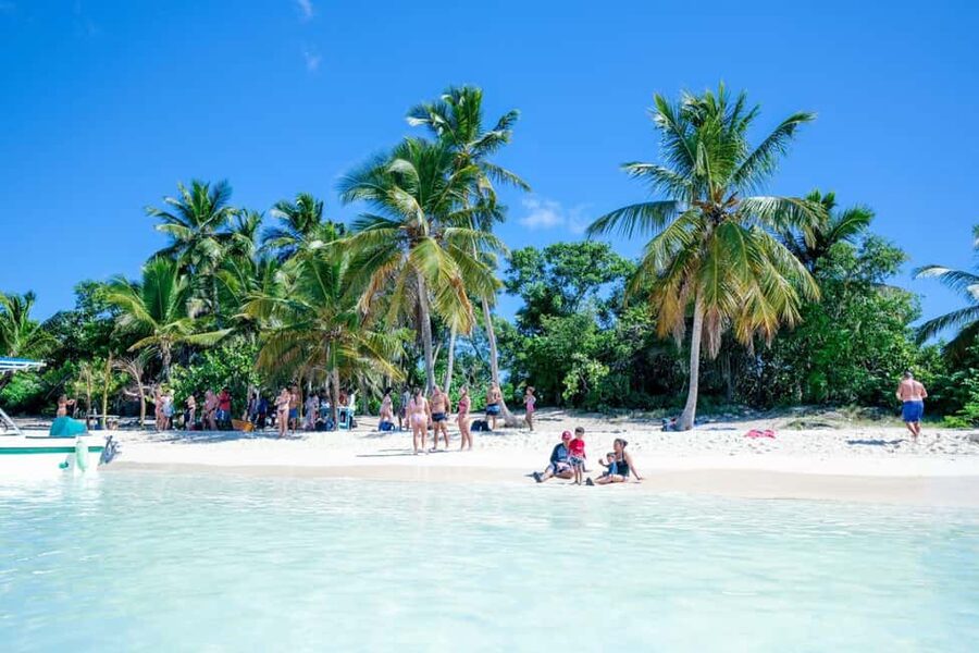 Punta Cana: Saona Island VIP 4 first-class beach and sunset - Natural Pool: your first swim in clear, shallow water