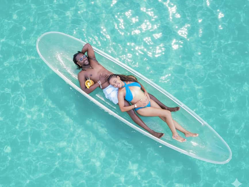 Punta Cana: Single Clear Kayak Photoshoot - The Drone Overhead: Why Aerial Shots Make This Feel More Premium