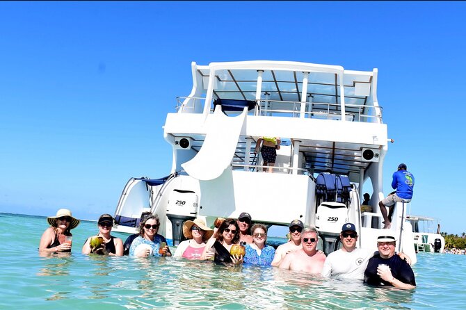 Sand-Bar Punta Cana Party Boat unlimited drinks, snorkeling Vibes - The sandbar swim and slide: where the memories get loud