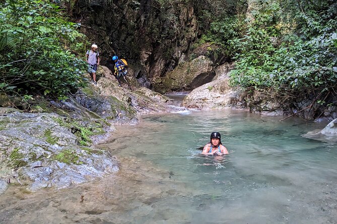 Trekking/rappelling waterfalls in Dominican Republic - The downstream swim time: the reward after the work